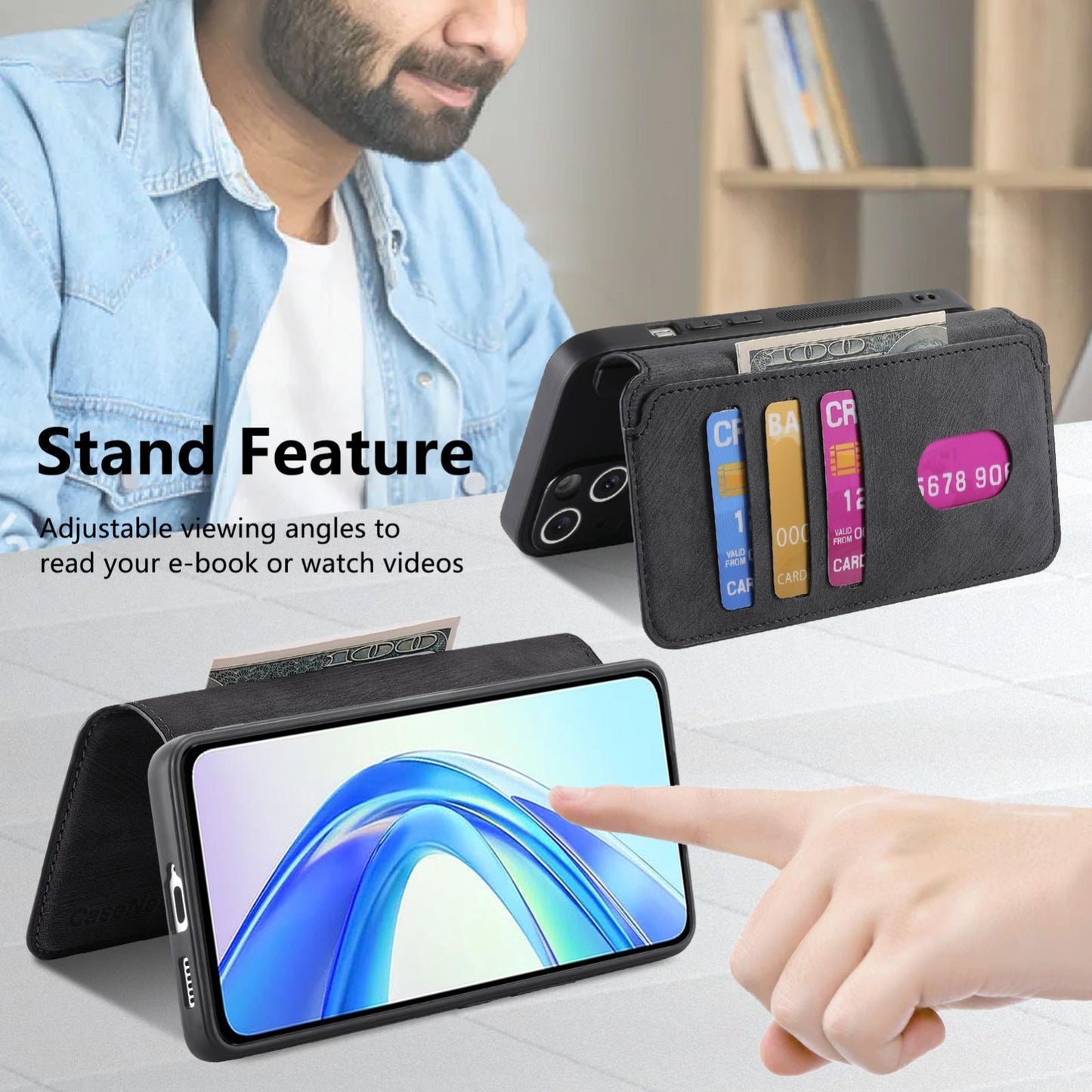 Honor X7b Retro Leather Phone Case with Enhanced MagSafe Wireless Charging, RFID Anti-theft Protection, Kickstand & Magnetic Lock Wallet Cover