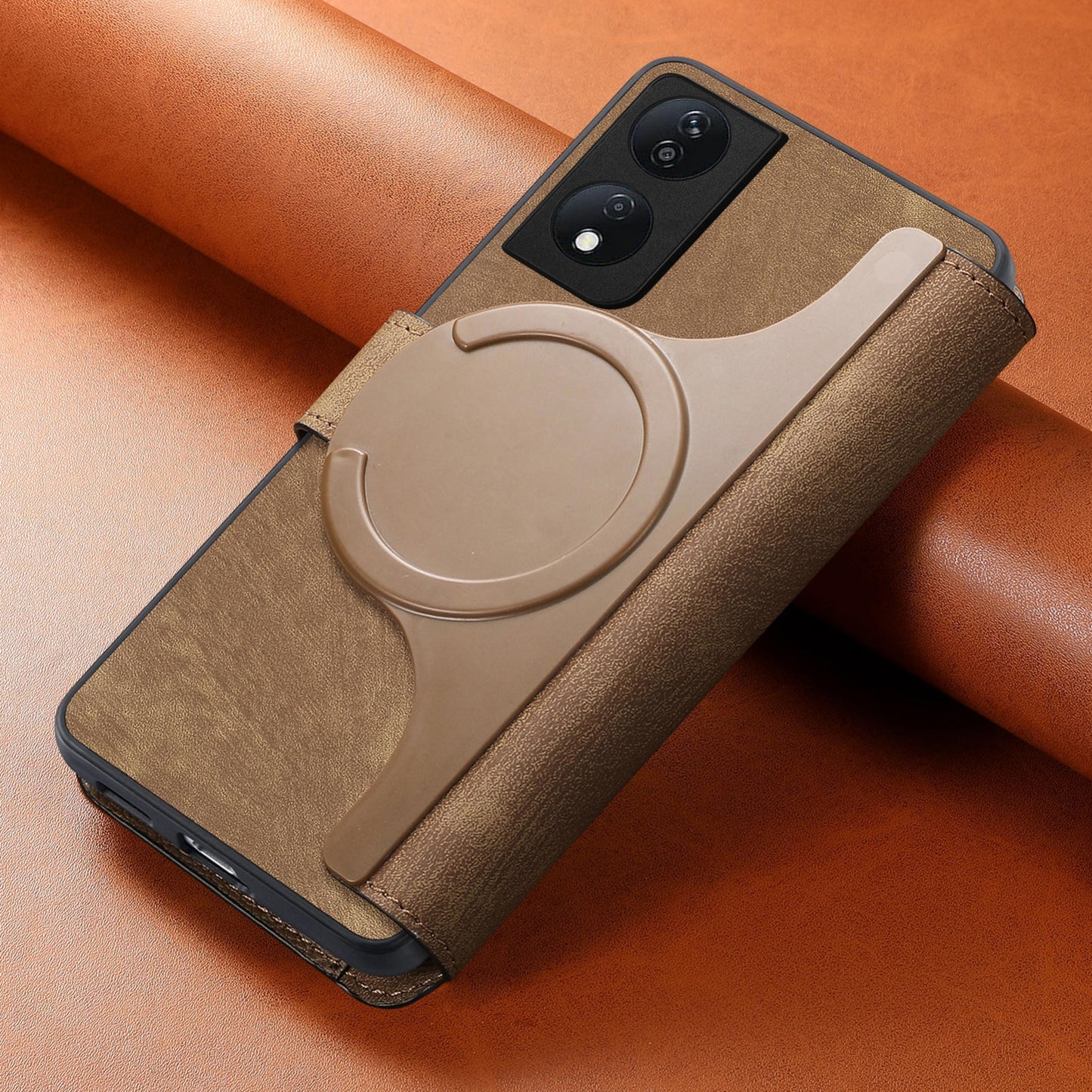 Honor X7b Retro Leather Phone Case with Enhanced MagSafe Wireless Charging, RFID Anti-theft Protection, Kickstand & Magnetic Lock Wallet Cover