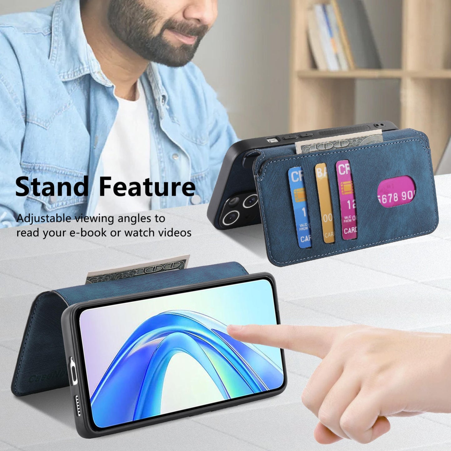 Honor X7b Retro Leather Phone Case with Enhanced MagSafe Wireless Charging, RFID Anti-theft Protection, Kickstand & Magnetic Lock Wallet Cover