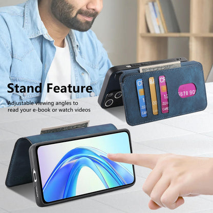 Honor X7b Retro Leather Phone Case with Enhanced MagSafe Wireless Charging, RFID Anti-theft Protection, Kickstand & Magnetic Lock Wallet Cover