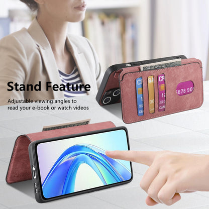 Honor X7b Retro Leather Phone Case with Enhanced MagSafe Wireless Charging, RFID Anti-theft Protection, Kickstand & Magnetic Lock Wallet Cover