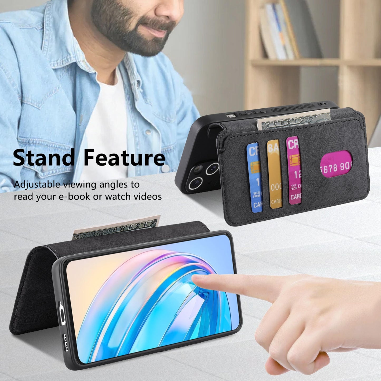 Honor X8a Retro Leather Phone Case with Enhanced MagSafe Wireless Charging, RFID Anti-theft Protection, Kickstand & Magnetic Lock Wallet Cover