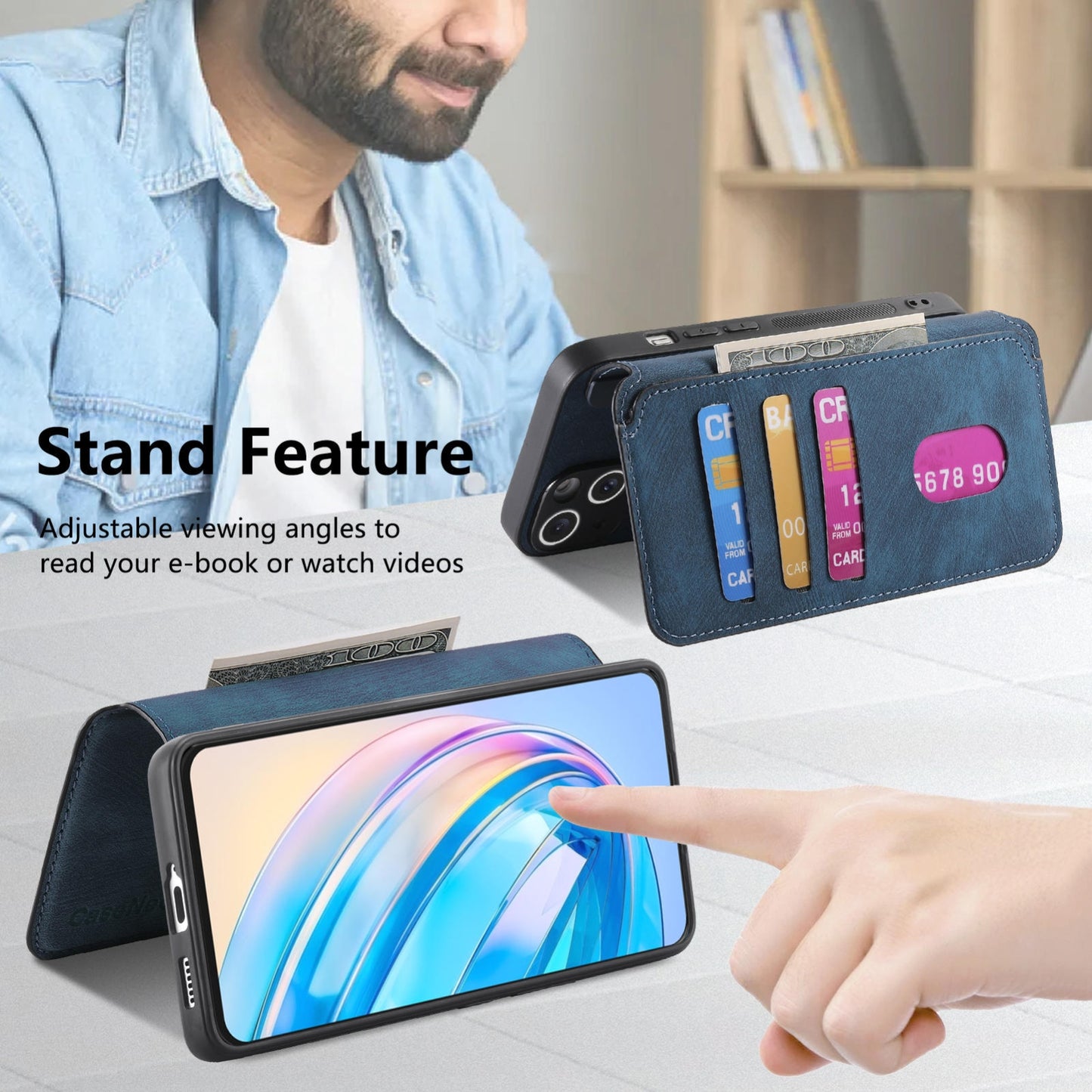 Honor X8a Retro Leather Phone Case with Enhanced MagSafe Wireless Charging, RFID Anti-theft Protection, Kickstand & Magnetic Lock Wallet Cover