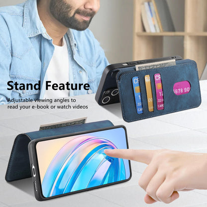 Honor X8a Retro Leather Phone Case with Enhanced MagSafe Wireless Charging, RFID Anti-theft Protection, Kickstand & Magnetic Lock Wallet Cover