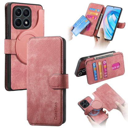 Honor X8a Retro Leather Phone Case with Enhanced MagSafe Wireless Charging, RFID Anti-theft Protection, Kickstand & Magnetic Lock Wallet Cover