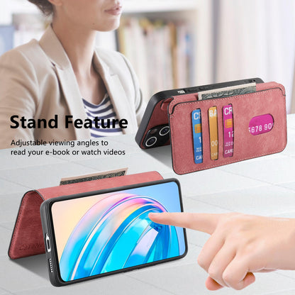 Honor X8a Retro Leather Phone Case with Enhanced MagSafe Wireless Charging, RFID Anti-theft Protection, Kickstand & Magnetic Lock Wallet Cover