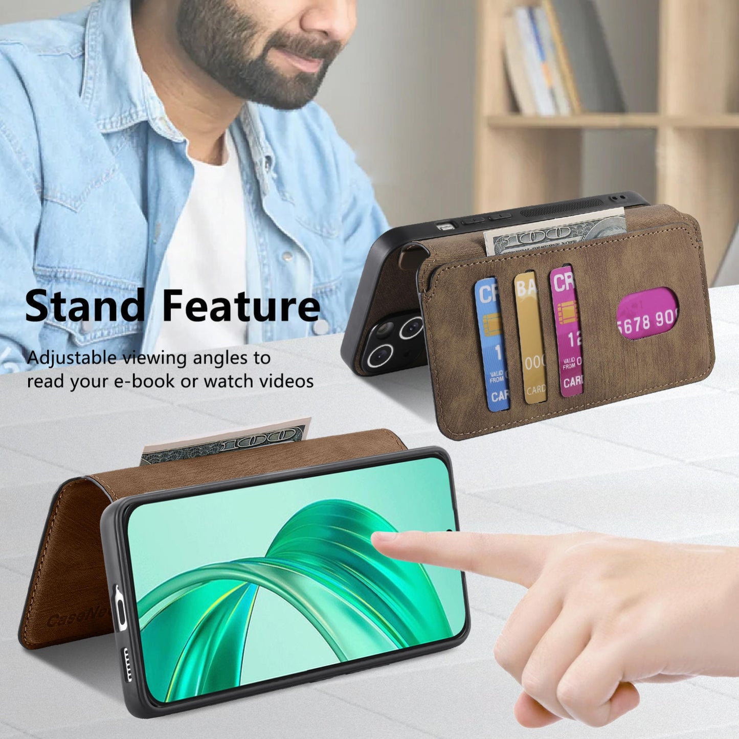 Honor X8b Retro Leather Phone Case with Enhanced MagSafe Wireless Charging, RFID Anti-theft Protection, Kickstand & Magnetic Lock Wallet Cover