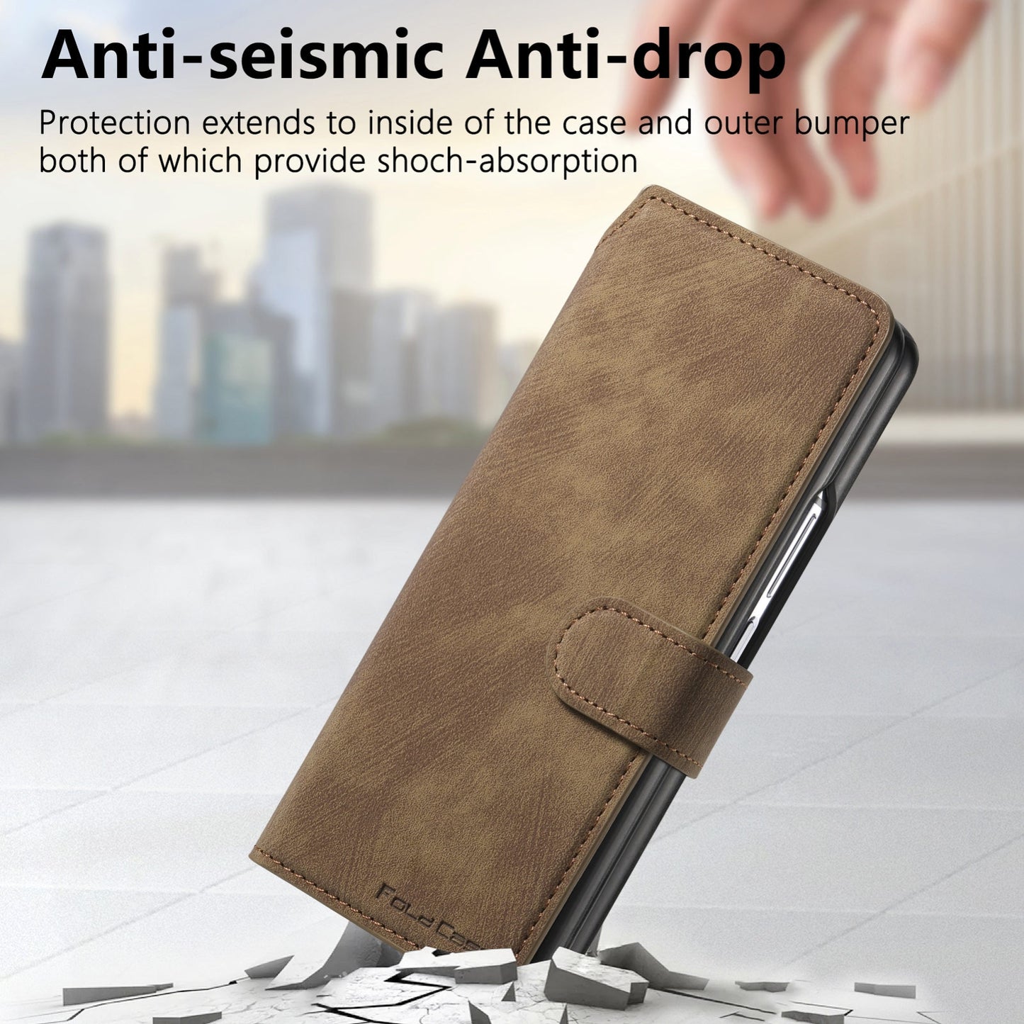 Samsung Galaxy Z Fold6 Retro Leather Phone Case with Enhanced MagSafe Wireless Charging, RFID Anti-theft Protection, Kickstand & Magnetic Lock Wallet Cover