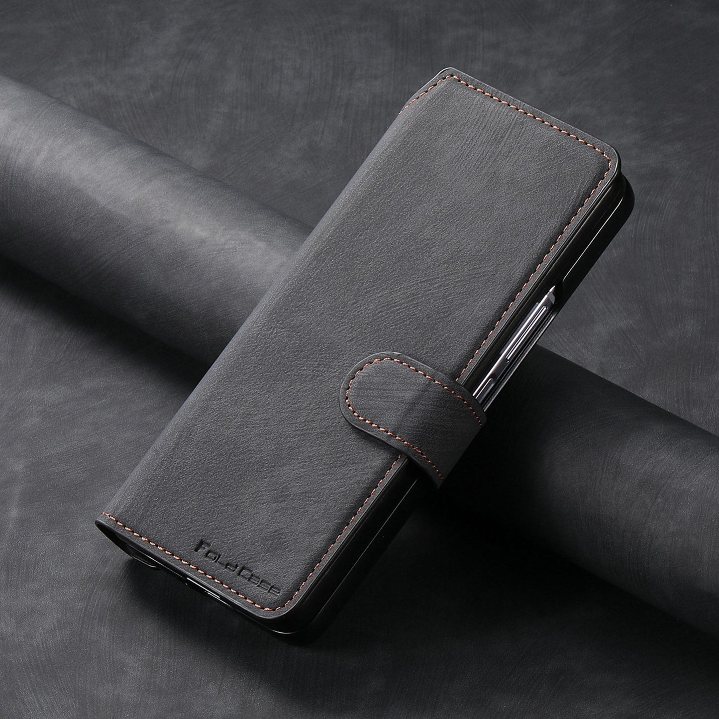 Samsung Galaxy Z Fold5 Retro Leather Phone Case with Enhanced MagSafe Wireless Charging, RFID Anti-theft Protection, Kickstand & Magnetic Lock Wallet Cover