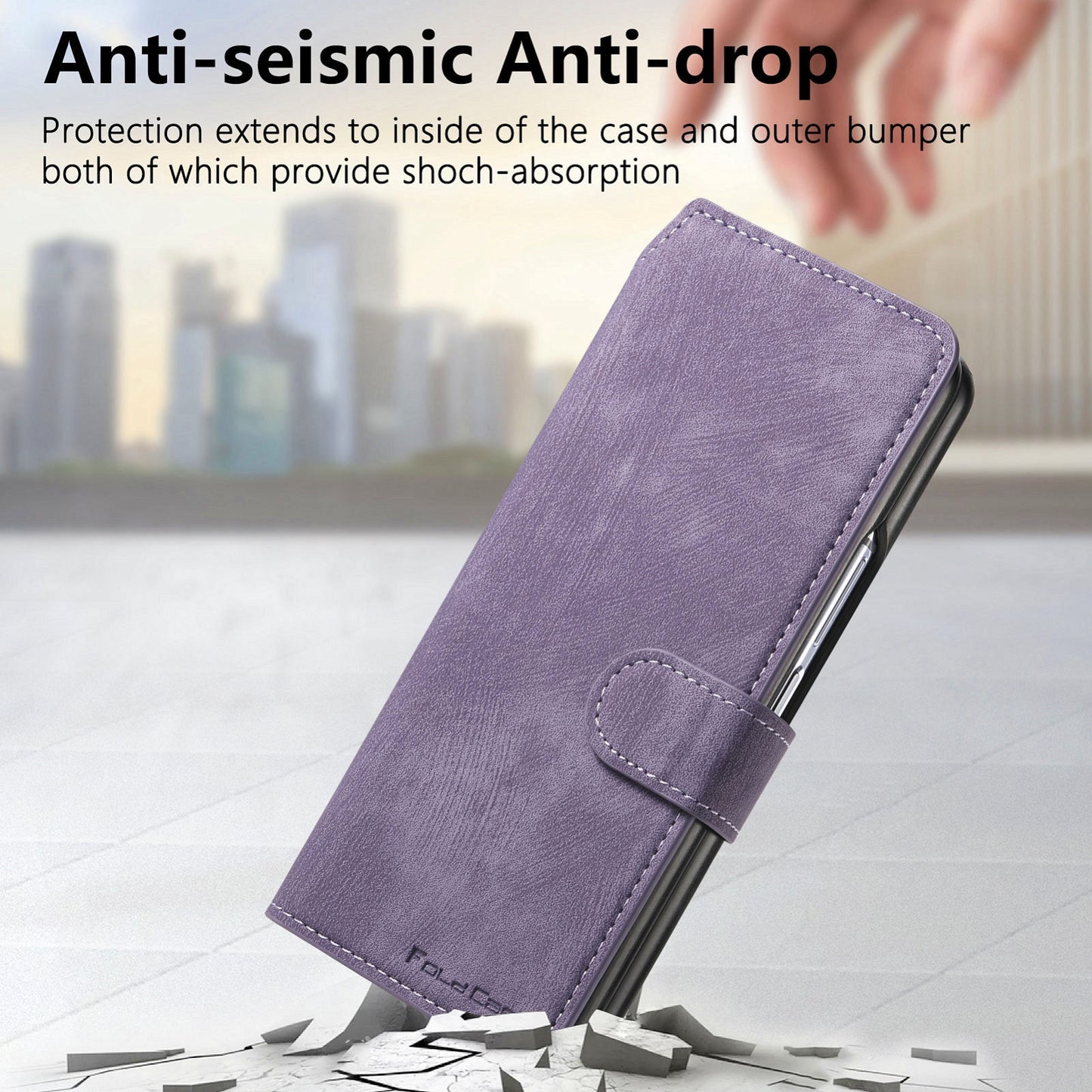 Samsung Galaxy Z Fold4 Retro Leather Phone Case with Enhanced MagSafe Wireless Charging, RFID Anti-theft Protection, Kickstand & Magnetic Lock Wallet Cover