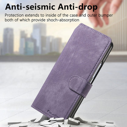 Samsung Galaxy Z Fold4 Retro Leather Phone Case with Enhanced MagSafe Wireless Charging, RFID Anti-theft Protection, Kickstand & Magnetic Lock Wallet Cover