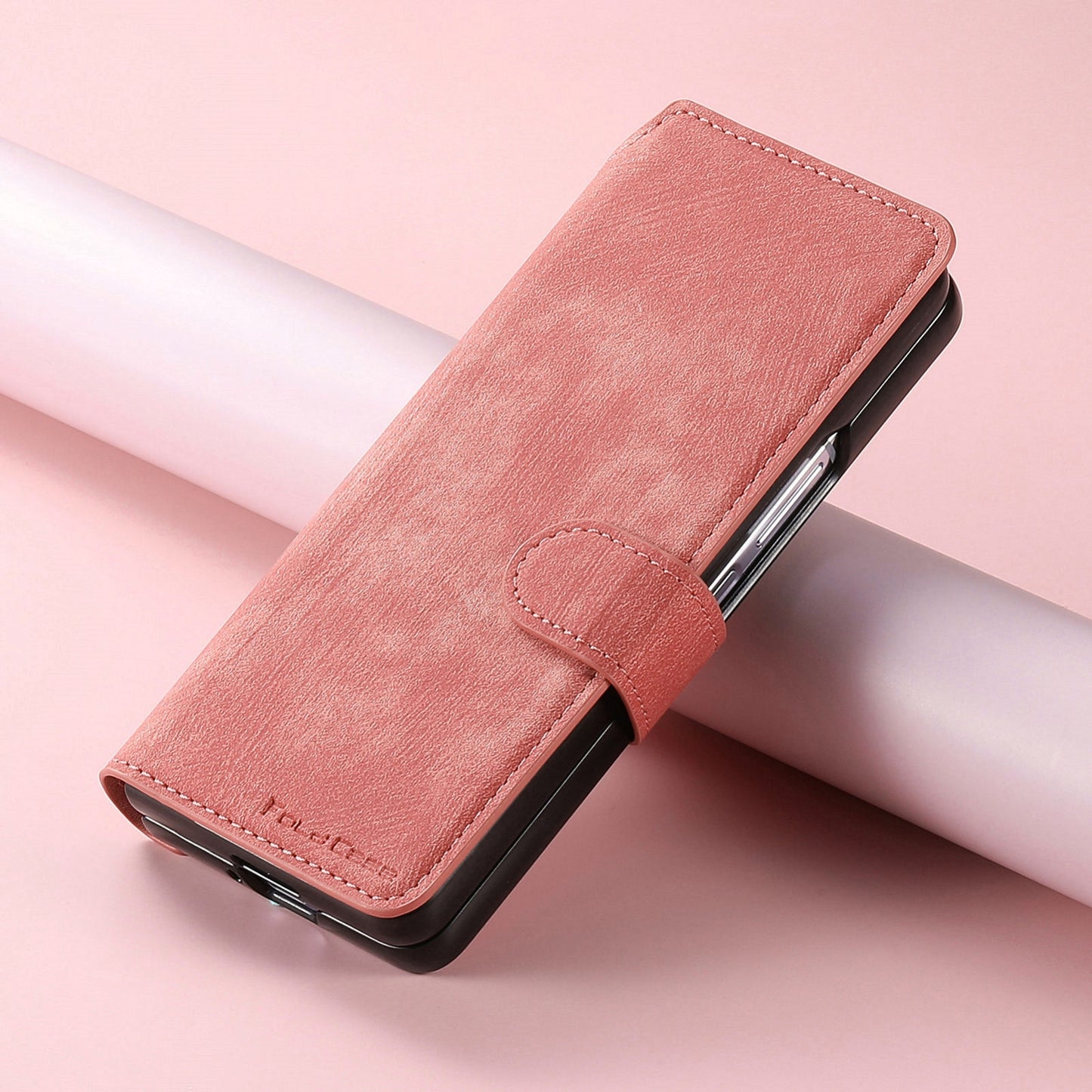 Samsung Galaxy Z Fold3 Retro Leather Phone Case with Enhanced MagSafe Wireless Charging, RFID Anti-theft Protection, Kickstand & Magnetic Lock Wallet Cover