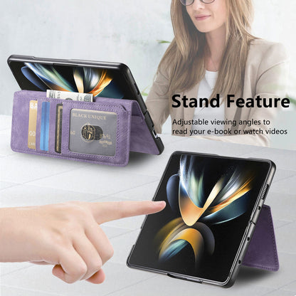 Samsung Galaxy Z Fold3 Retro Leather Phone Case with Enhanced MagSafe Wireless Charging, RFID Anti-theft Protection, Kickstand & Magnetic Lock Wallet Cover