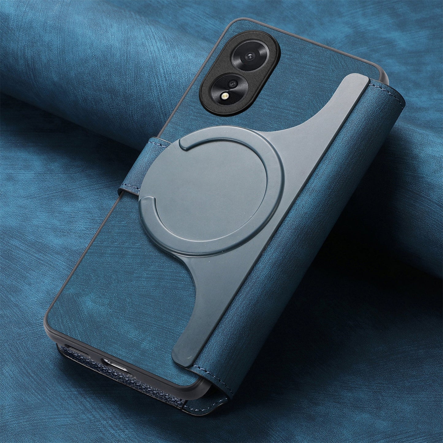 OPPO A38 4G/A18 4G Retro Leather Phone Case with Enhanced MagSafe Wireless Charging, RFID Anti-theft Protection, Kickstand & Magnetic Lock Wallet Cover