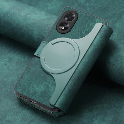 OPPO A38 4G/A18 4G Retro Leather Phone Case with Enhanced MagSafe Wireless Charging, RFID Anti-theft Protection, Kickstand & Magnetic Lock Wallet Cover