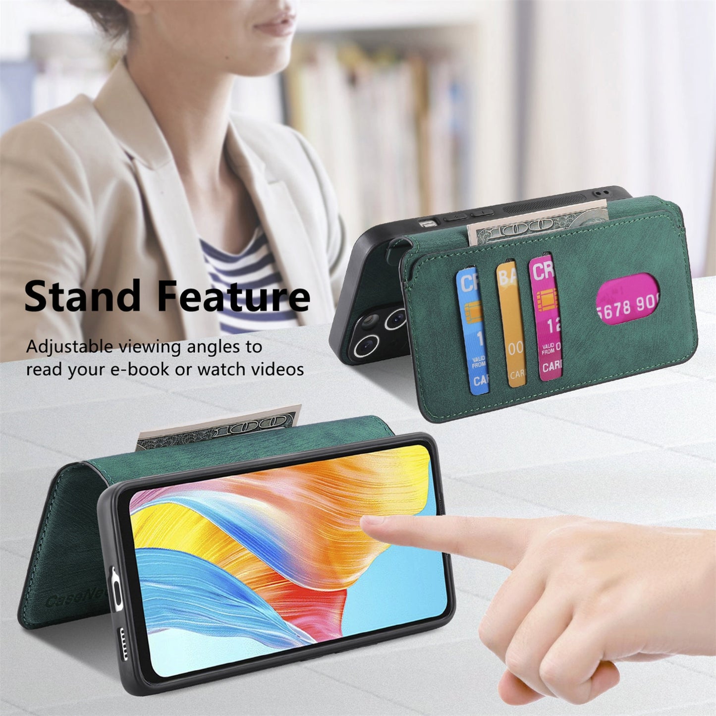 OPPO A38 4G/A18 4G Retro Leather Phone Case with Enhanced MagSafe Wireless Charging, RFID Anti-theft Protection, Kickstand & Magnetic Lock Wallet Cover