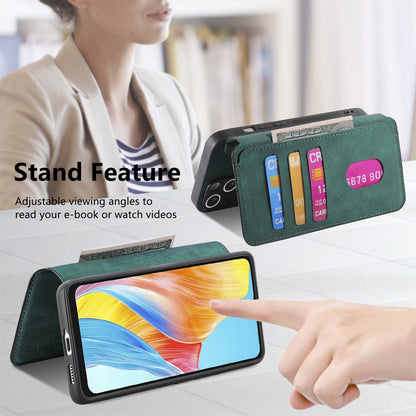 OPPO A38 4G/A18 4G Retro Leather Phone Case with Enhanced MagSafe Wireless Charging, RFID Anti-theft Protection, Kickstand & Magnetic Lock Wallet Cover