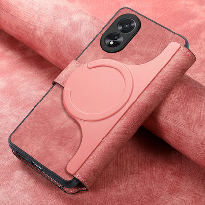 OPPO A38 4G/A18 4G Retro Leather Phone Case with Enhanced MagSafe Wireless Charging, RFID Anti-theft Protection, Kickstand & Magnetic Lock Wallet Cover