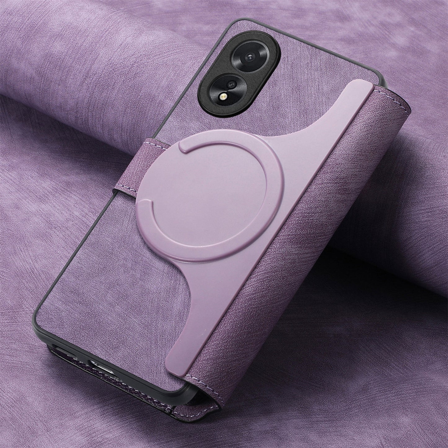 OPPO A38 4G/A18 4G Retro Leather Phone Case with Enhanced MagSafe Wireless Charging, RFID Anti-theft Protection, Kickstand & Magnetic Lock Wallet Cover