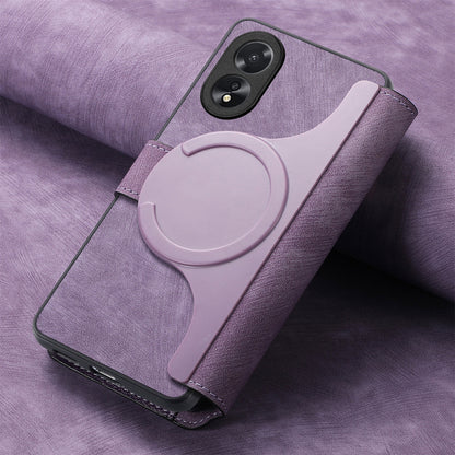 OPPO A38 4G/A18 4G Retro Leather Phone Case with Enhanced MagSafe Wireless Charging, RFID Anti-theft Protection, Kickstand & Magnetic Lock Wallet Cover