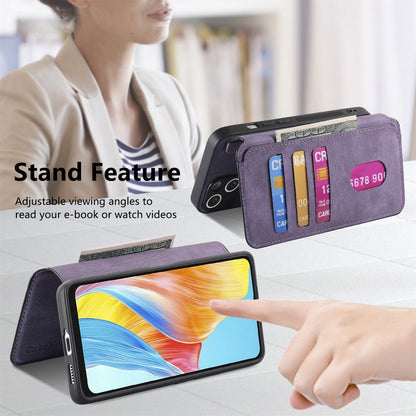 OPPO A38 4G/A18 4G Retro Leather Phone Case with Enhanced MagSafe Wireless Charging, RFID Anti-theft Protection, Kickstand & Magnetic Lock Wallet Cover