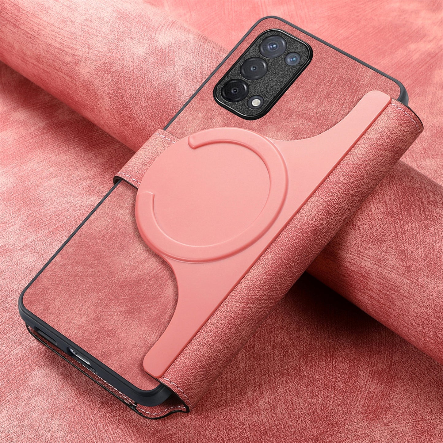 OPPO A74 5G Retro Leather Phone Case with Enhanced MagSafe Wireless Charging, RFID Anti-theft Protection, Kickstand & Magnetic Lock Wallet Cover