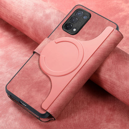 OPPO A74 5G Retro Leather Phone Case with Enhanced MagSafe Wireless Charging, RFID Anti-theft Protection, Kickstand & Magnetic Lock Wallet Cover