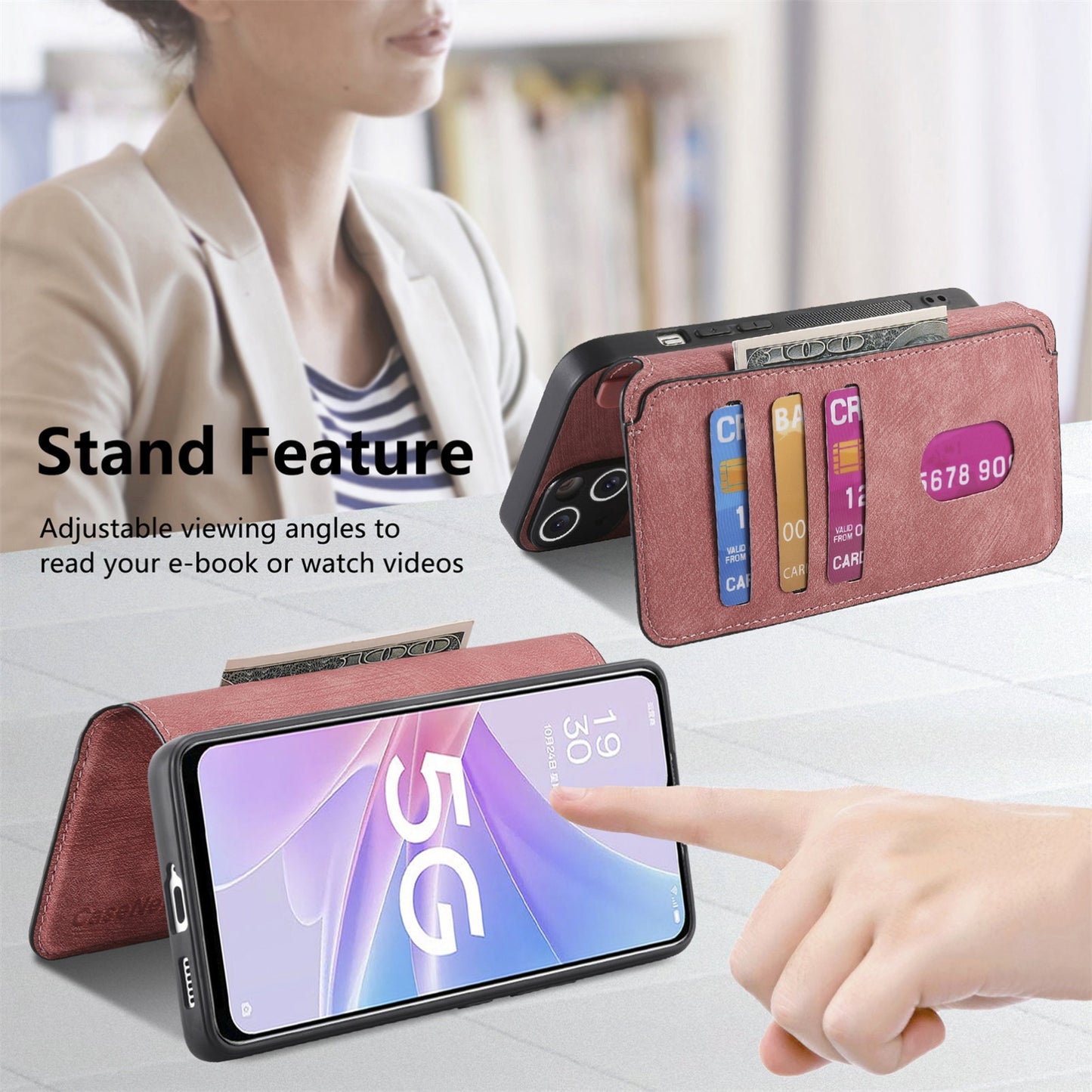 OPPO A78 5G Retro Leather Phone Case with Enhanced MagSafe Wireless Charging, RFID Anti-theft Protection, Kickstand & Magnetic Lock Wallet Cover