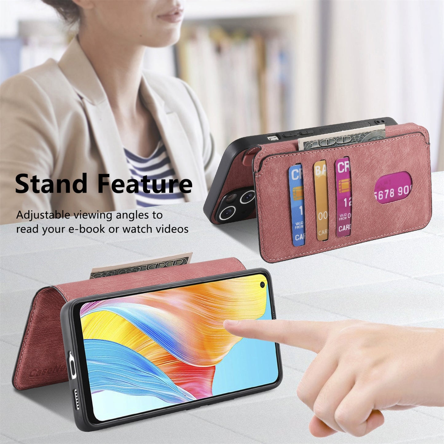 OPPO A78 4G Retro Leather Phone Case with Enhanced MagSafe Wireless Charging, RFID Anti-theft Protection, Kickstand & Magnetic Lock Wallet Cover