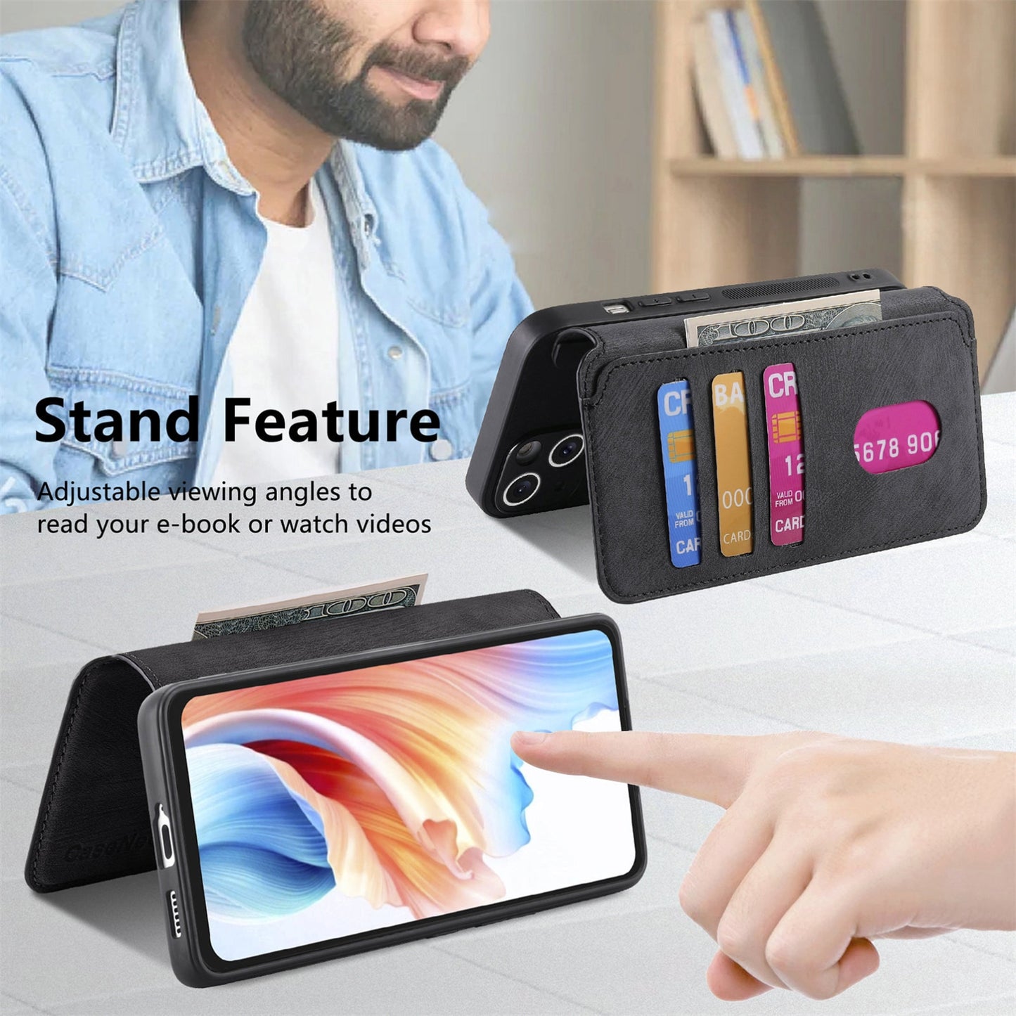 OPPO A79 5G/A2 5G Retro Leather Phone Case with Enhanced MagSafe Wireless Charging, RFID Anti-theft Protection, Kickstand & Magnetic Lock Wallet Cover