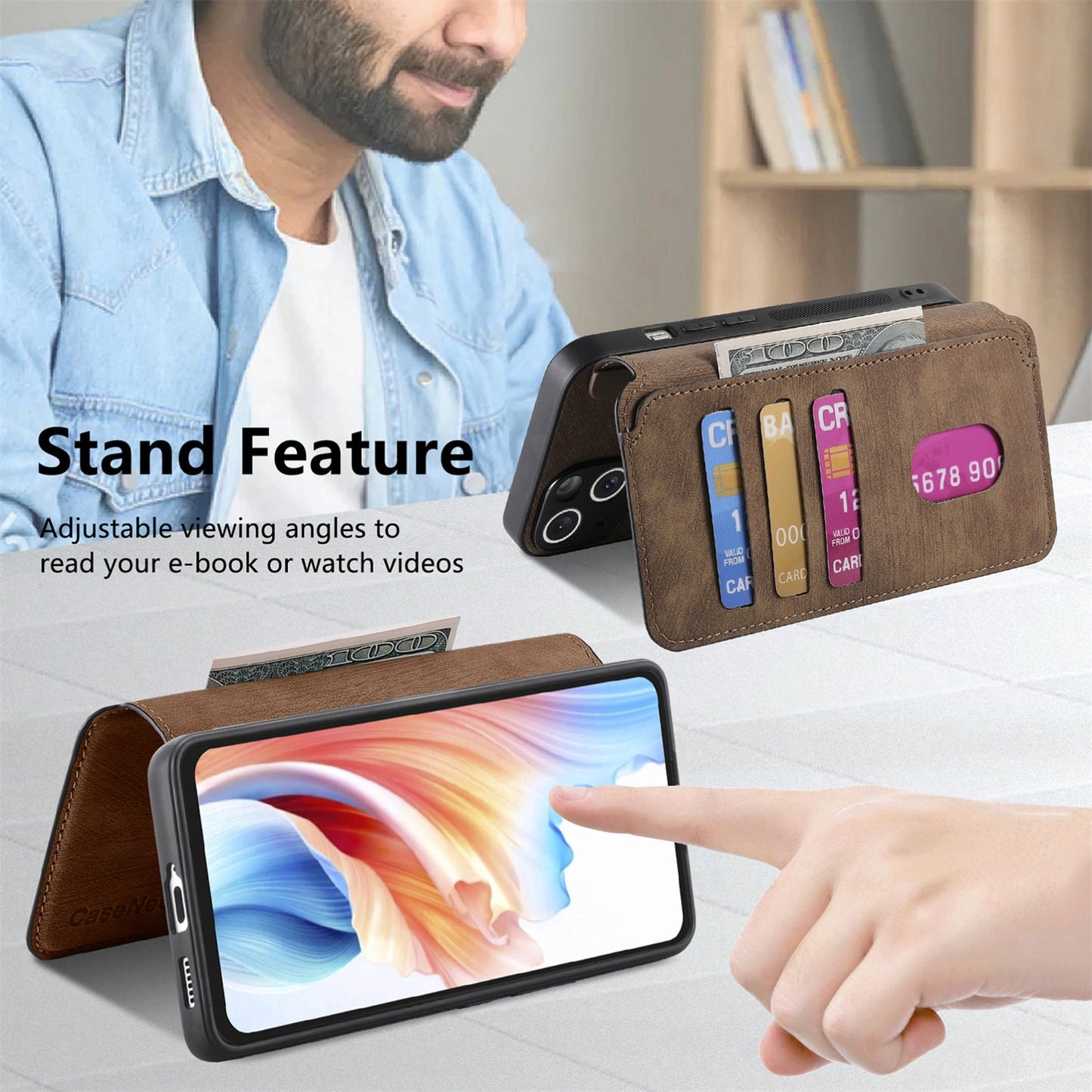 OPPO A79 5G/A2 5G Retro Leather Phone Case with Enhanced MagSafe Wireless Charging, RFID Anti-theft Protection, Kickstand & Magnetic Lock Wallet Cover