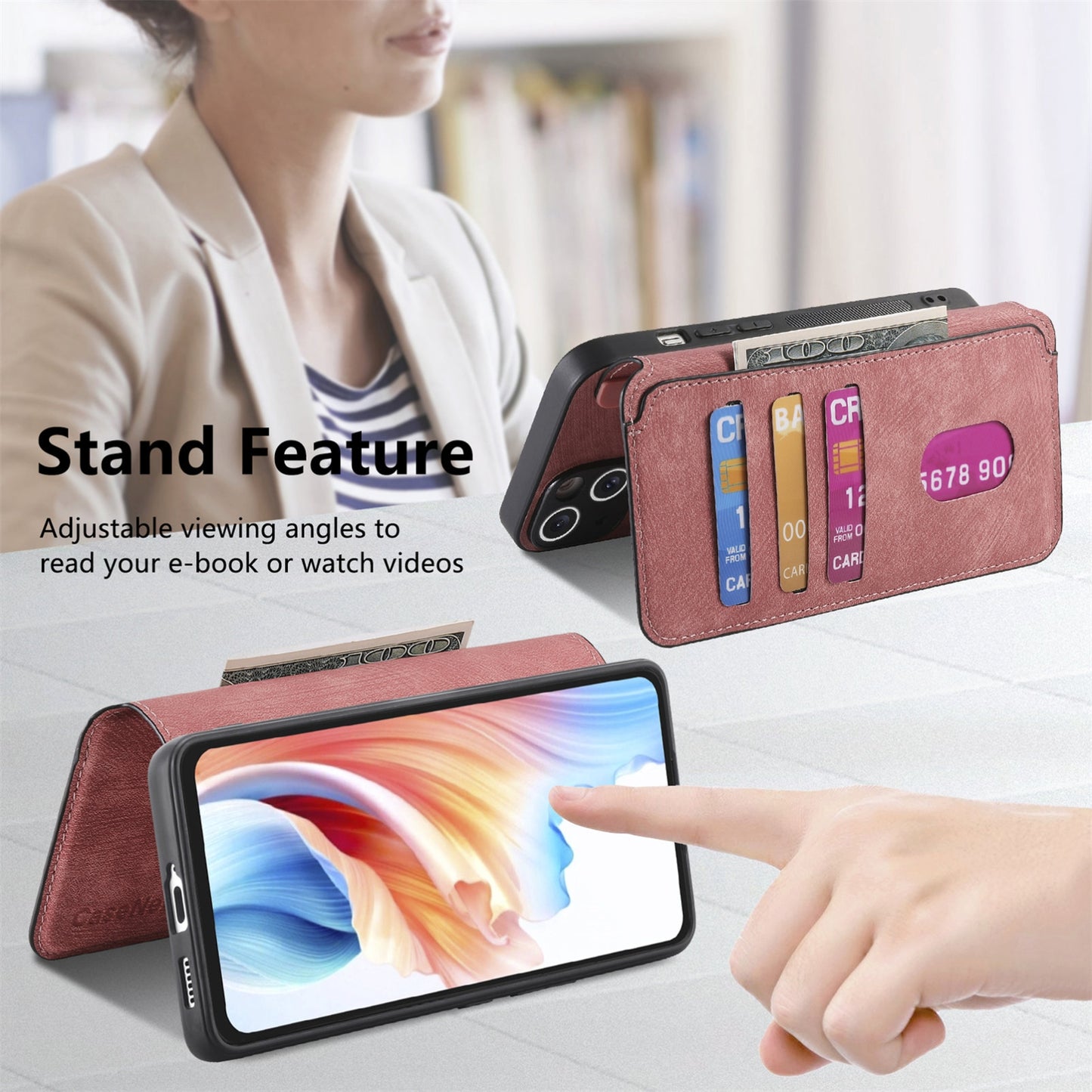 OPPO A79 5G/A2 5G Retro Leather Phone Case with Enhanced MagSafe Wireless Charging, RFID Anti-theft Protection, Kickstand & Magnetic Lock Wallet Cover