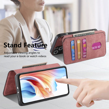 OPPO A79 5G/A2 5G Retro Leather Phone Case with Enhanced MagSafe Wireless Charging, RFID Anti-theft Protection, Kickstand & Magnetic Lock Wallet Cover