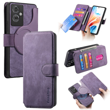 OPPO A79 5G/A2 5G Retro Leather Phone Case with Enhanced MagSafe Wireless Charging, RFID Anti-theft Protection, Kickstand & Magnetic Lock Wallet Cover