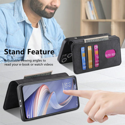 OPPO A92s Retro Leather Phone Case with Enhanced MagSafe Wireless Charging, RFID Anti-theft Protection, Kickstand & Magnetic Lock Wallet Cover