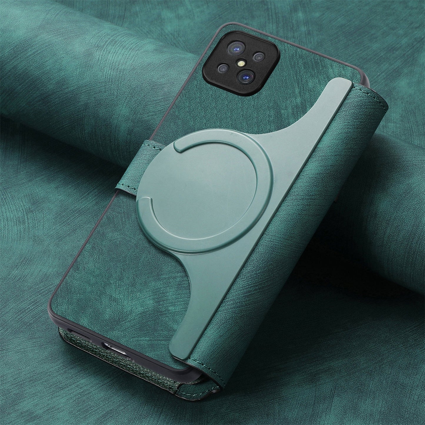 OPPO A92s Retro Leather Phone Case with Enhanced MagSafe Wireless Charging, RFID Anti-theft Protection, Kickstand & Magnetic Lock Wallet Cover