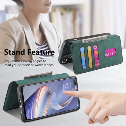 OPPO A92s Retro Leather Phone Case with Enhanced MagSafe Wireless Charging, RFID Anti-theft Protection, Kickstand & Magnetic Lock Wallet Cover