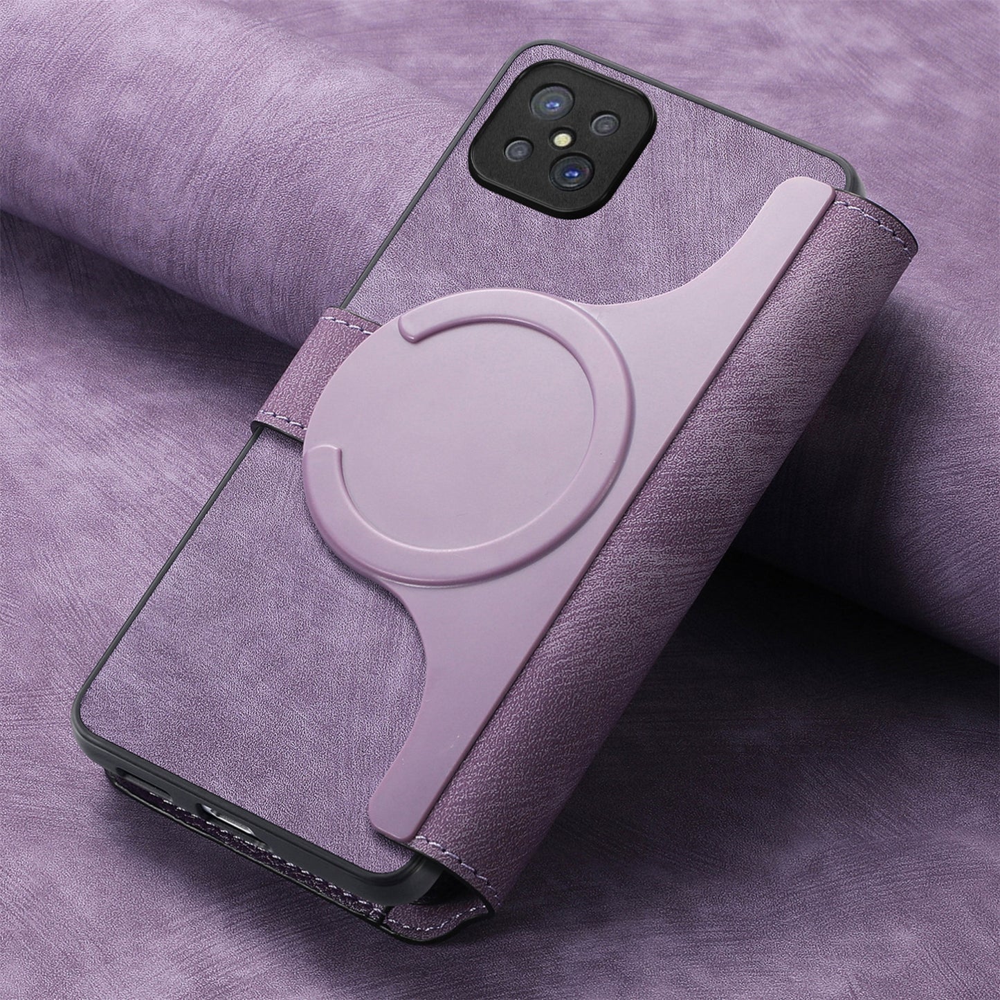 OPPO A92s Retro Leather Phone Case with Enhanced MagSafe Wireless Charging, RFID Anti-theft Protection, Kickstand & Magnetic Lock Wallet Cover