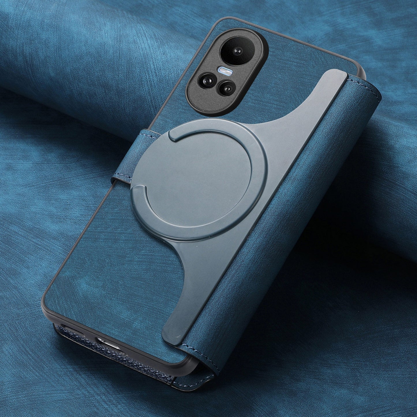 OPPO Reno10 5G Global Retro Leather Phone Case with Enhanced MagSafe Wireless Charging, RFID Anti-theft Protection, Kickstand & Magnetic Lock Wallet Cover