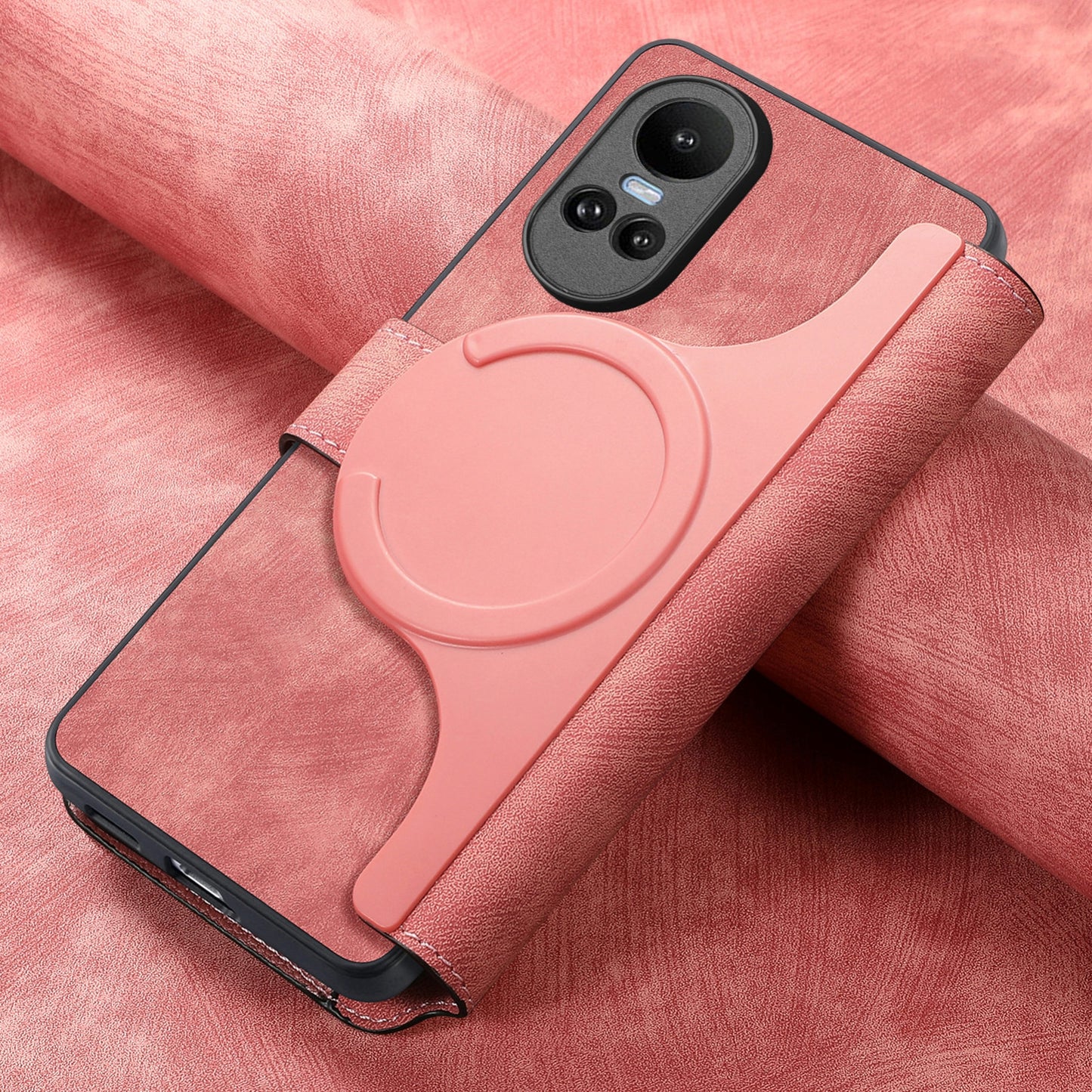 OPPO Reno10 5G Global Retro Leather Phone Case with Enhanced MagSafe Wireless Charging, RFID Anti-theft Protection, Kickstand & Magnetic Lock Wallet Cover