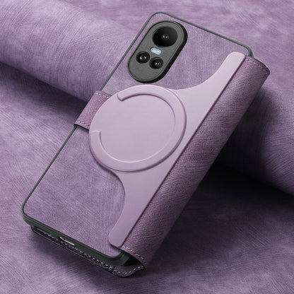 OPPO Reno10 5G Global Retro Leather Phone Case with Enhanced MagSafe Wireless Charging, RFID Anti-theft Protection, Kickstand & Magnetic Lock Wallet Cover