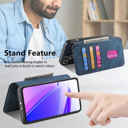 Realme C55 Retro Leather Phone Case with Enhanced MagSafe Wireless Charging, RFID Anti-theft Protection, Kickstand & Magnetic Lock Wallet Cover