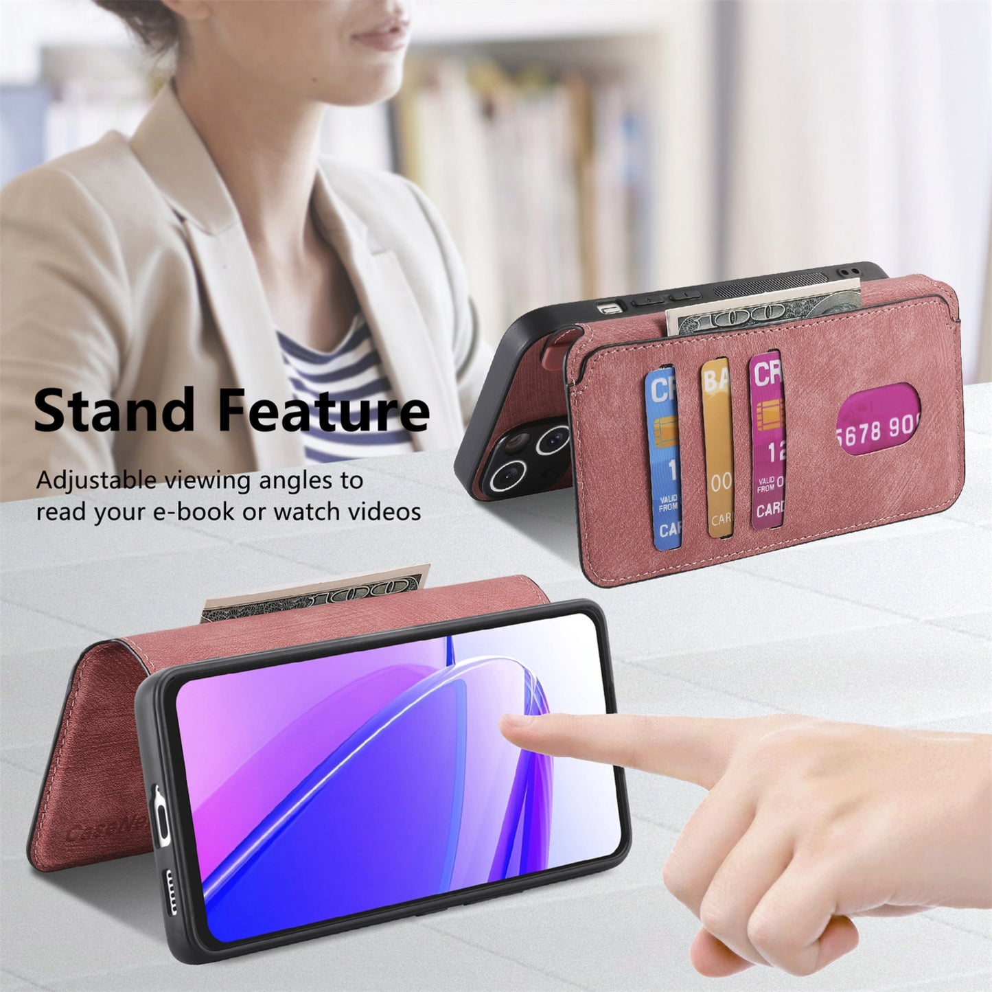 Realme C55 Retro Leather Phone Case with Enhanced MagSafe Wireless Charging, RFID Anti-theft Protection, Kickstand & Magnetic Lock Wallet Cover