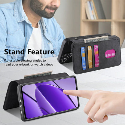 Realme 11 5G Global / 11X Retro Leather Phone Case with Enhanced MagSafe Wireless Charging, RFID Anti-theft Protection, Kickstand & Magnetic Lock Wallet Cover