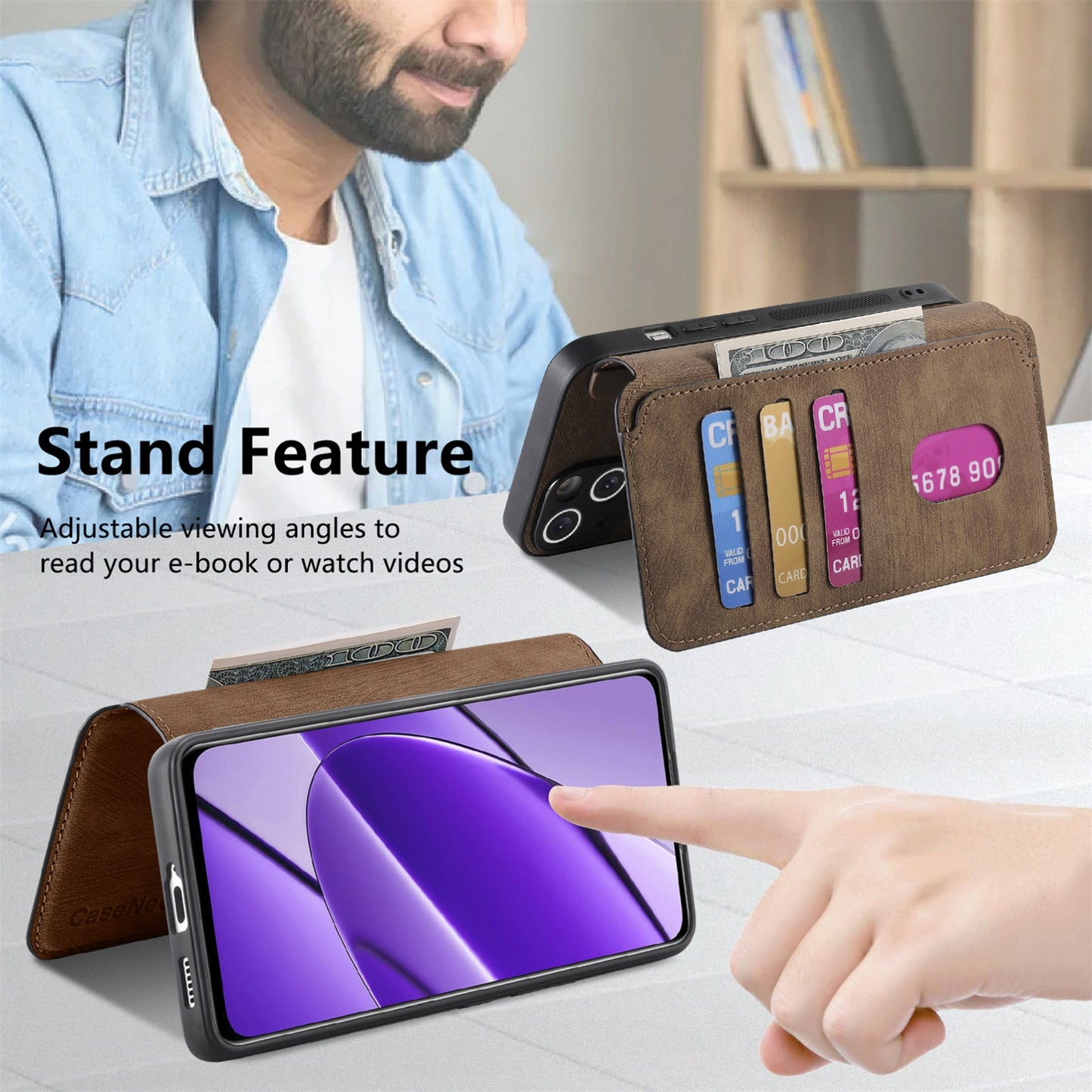 Realme 11 5G Global / 11X Retro Leather Phone Case with Enhanced MagSafe Wireless Charging, RFID Anti-theft Protection, Kickstand & Magnetic Lock Wallet Cover