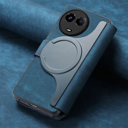 Realme 11 5G Global / 11X Retro Leather Phone Case with Enhanced MagSafe Wireless Charging, RFID Anti-theft Protection, Kickstand & Magnetic Lock Wallet Cover