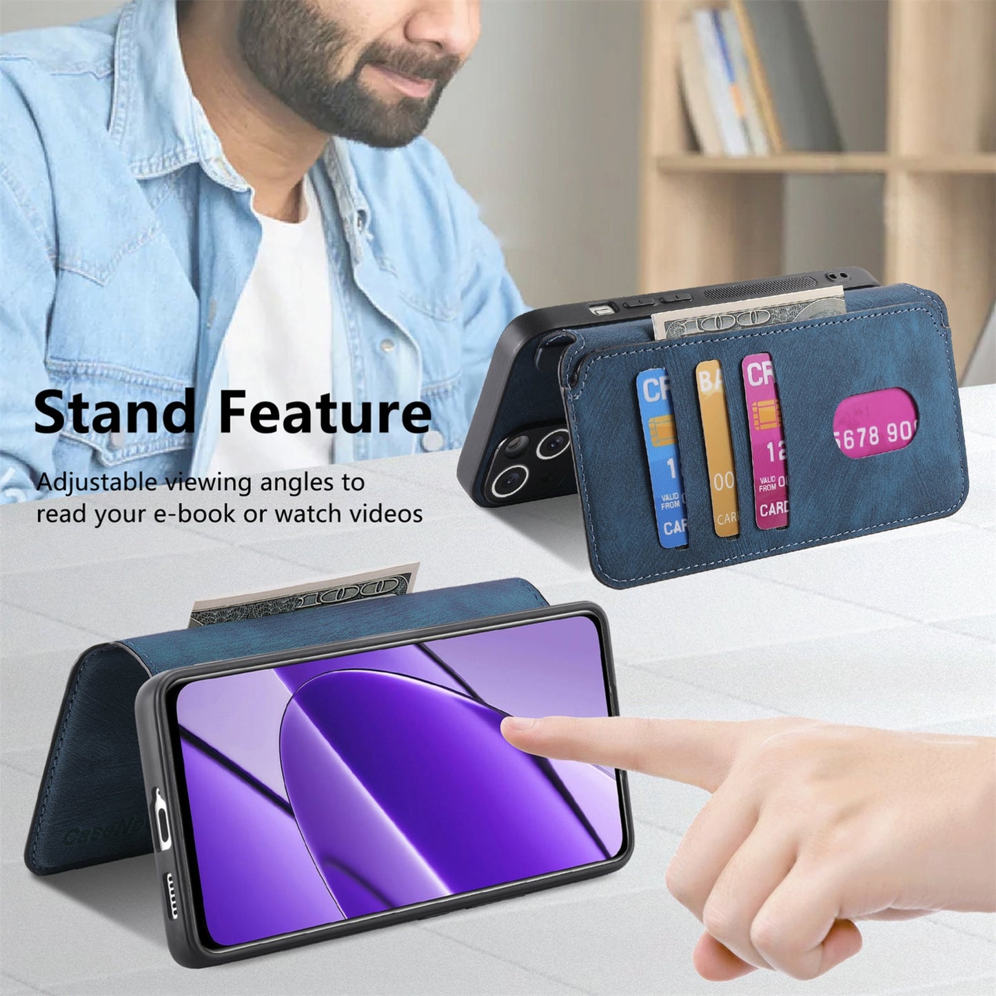 Realme 11 5G Global / 11X Retro Leather Phone Case with Enhanced MagSafe Wireless Charging, RFID Anti-theft Protection, Kickstand & Magnetic Lock Wallet Cover