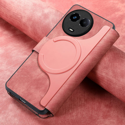 Realme 11 5G Global / 11X Retro Leather Phone Case with Enhanced MagSafe Wireless Charging, RFID Anti-theft Protection, Kickstand & Magnetic Lock Wallet Cover