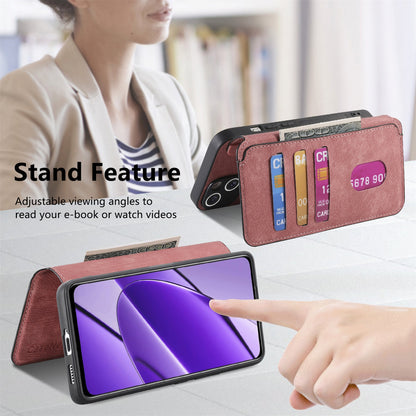 Realme 11 5G Global / 11X Retro Leather Phone Case with Enhanced MagSafe Wireless Charging, RFID Anti-theft Protection, Kickstand & Magnetic Lock Wallet Cover