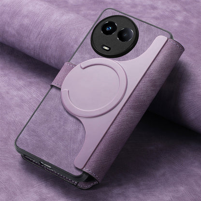 Realme 11 5G Global / 11X Retro Leather Phone Case with Enhanced MagSafe Wireless Charging, RFID Anti-theft Protection, Kickstand & Magnetic Lock Wallet Cover